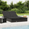 vidaXL - Ligbed - met - kussens - 2-persoons - poly - rattan - zwart