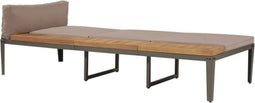 vidaXL - Ligbed - met - kussens - massief - acaciahout - bruin