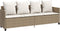 vidaXL - Ligbed - met - kussens poly - rattan - beige