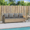 vidaXL - Ligbed - met - kussens poly - rattan - beige
