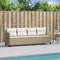 vidaXL - Ligbed - met - kussens poly - rattan - beige