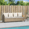 vidaXL - Ligbed - met - kussens poly - rattan - beige