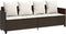 vidaXL - Ligbed - met - kussens - poly - rattan - bruin