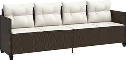 vidaXL - Ligbed - met - kussens - poly - rattan - bruin