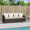 vidaXL - Ligbed - met - kussens - poly - rattan - bruin