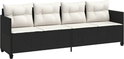 vidaXL - Ligbed - met - kussens - poly - rattan - zwart
