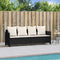 vidaXL - Ligbed - met - kussens - poly - rattan - zwart