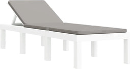 vidaXL - Ligbed - met - kussens - PP - wit