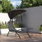 vidaXL - Ligbed - met - luifel - 167x80x195 - cm - stof - en - staal - donkergrijs