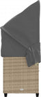vidaXL - Ligbed - met - luifel - en - kussen - poly - rattan beige