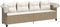 vidaXL - Ligbed - met - luifel - en - kussen - poly - rattan beige