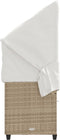 vidaXL - Ligbed - met - luifel - en - kussen - poly - rattan beige