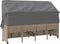 vidaXL - Ligbed - met - luifel - en - kussen - poly - rattan beige