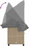 vidaXL - Ligbed - met - luifel - en - kussen - poly - rattan beige