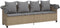 vidaXL - Ligbed - met - luifel - en - kussen - poly - rattan beige
