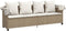 vidaXL - Ligbed - met - luifel - en - kussen - poly - rattan beige