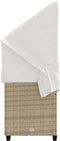 vidaXL - Ligbed - met - luifel - en - kussen - poly - rattan beige
