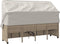 vidaXL - Ligbed - met - luifel - en - kussen - poly - rattan beige