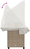 vidaXL - Ligbed - met - luifel - en - kussen - poly - rattan beige