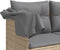 vidaXL - Ligbed - met - luifel - en - kussen - poly - rattan beige