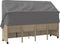 vidaXL - Ligbed - met - luifel - en - kussen - poly - rattan beige