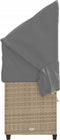 vidaXL - Ligbed - met - luifel - en - kussen - poly - rattan beige