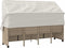 vidaXL - Ligbed - met - luifel - en - kussen - poly - rattan beige