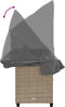 vidaXL - Ligbed - met - luifel - en - kussen - poly - rattan beige