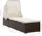 vidaXL - Ligbed - met - luifel - en - kussen - poly - rattan - bruin