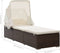 vidaXL - Ligbed - met - luifel - en - kussen - poly - rattan - bruin