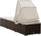 vidaXL - Ligbed - met - luifel - en - kussen - poly - rattan - bruin