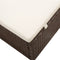 vidaXL - Ligbed - met - luifel - en - kussen - poly - rattan - bruin