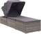 vidaXL - Ligbed - met - luifel - en - kussen - poly - rattan - grijs
