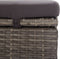 vidaXL - Ligbed - met - luifel - en - kussen - poly - rattan - grijs