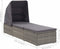 vidaXL - Ligbed - met - luifel - en - kussen - poly - rattan - grijs