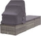 vidaXL - Ligbed - met - luifel - en - kussen - poly - rattan - grijs