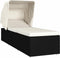 vidaXL - Ligbed - met - luifel - en - kussen - poly - rattan - crèmewit