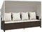 vidaXL - Ligbed - met - luifel - en - kussens - poly - rattan - bruin