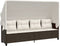 vidaXL - Ligbed - met - luifel - en - kussens - poly - rattan - bruin