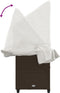 vidaXL - Ligbed - met - luifel - en - kussens - poly - rattan - bruin