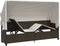 vidaXL - Ligbed - met - luifel - en - kussens - poly - rattan - bruin