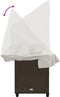 vidaXL - Ligbed - met - luifel - en - kussens - poly - rattan - bruin