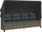 vidaXL - Ligbed - met - luifel - en - kussens - poly - rattan grijs