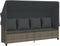 vidaXL - Ligbed - met - luifel - en - kussens - poly - rattan grijs