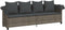 vidaXL - Ligbed - met - luifel - en - kussens - poly - rattan grijs