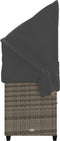 vidaXL - Ligbed - met - luifel - en - kussens - poly - rattan grijs