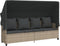 vidaXL - Ligbed - met - luifel - en - kussens - poly - rattan lichtgrijs
