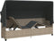 vidaXL - Ligbed - met - luifel - en - kussens - poly - rattan lichtgrijs