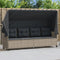 vidaXL - Ligbed - met - luifel - en - kussens - poly - rattan lichtgrijs