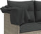 vidaXL - Ligbed - met - luifel - en - kussens - poly - rattan lichtgrijs